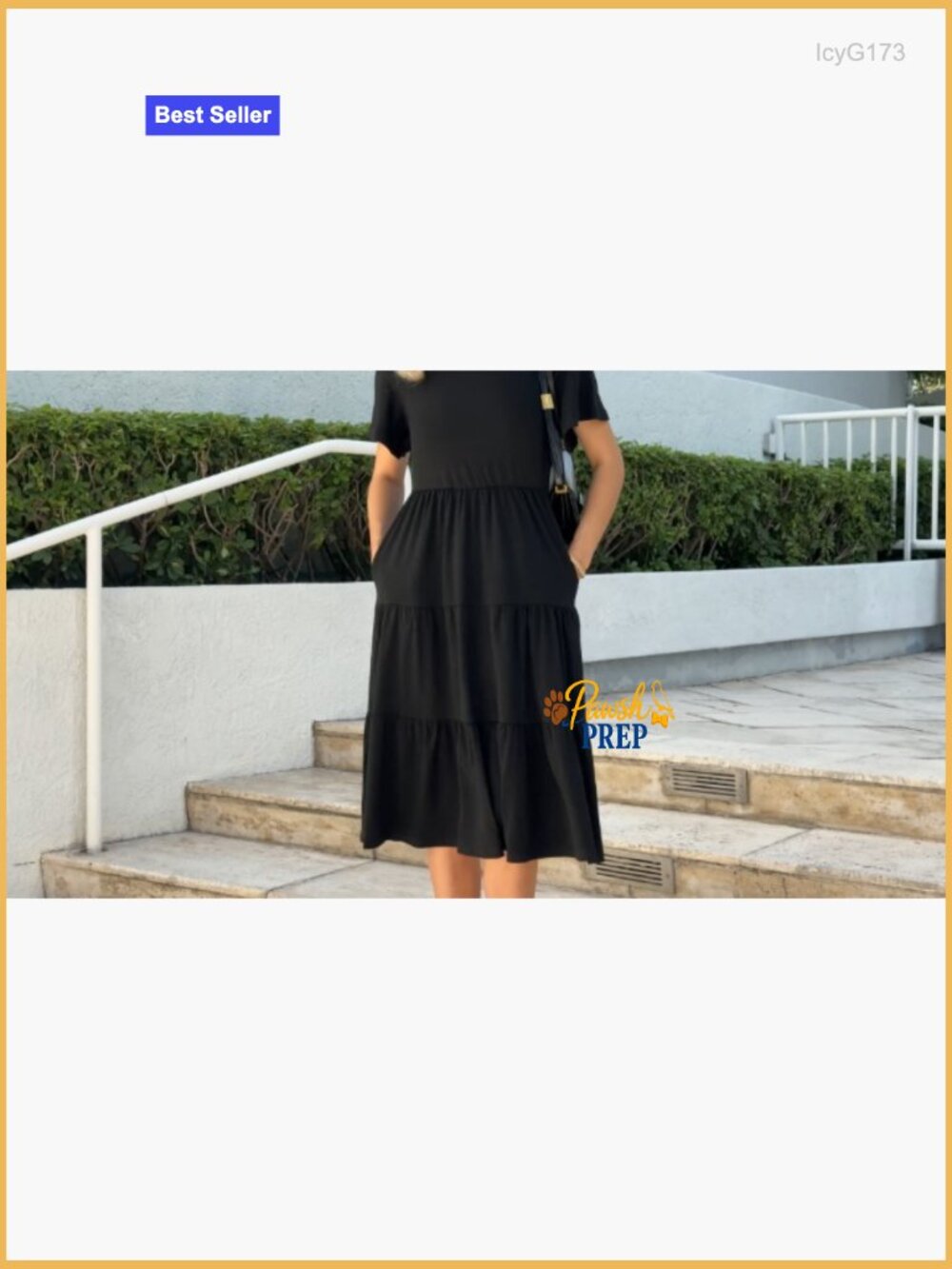 Midi Floral Flutter Sleeve Dress with Pockets Tiered Boho Casual - Picture 7 of 7